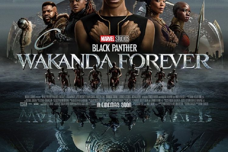 Poster film Black Panther: Wakanda Forever yang disutradarai Ryan Cogler dan diproduksi Marvel Studios.