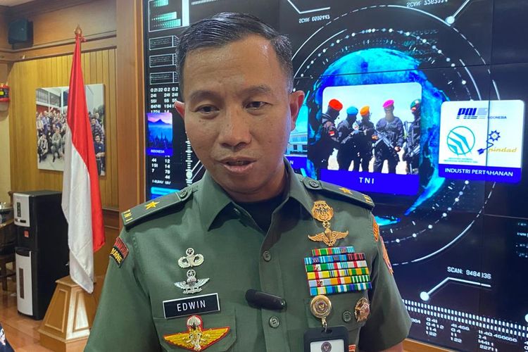 Kepala Biro Humas Kementerian Pertahanan RI Brigjen Edwin Adrian Sumantha saat ditemui di Kantor Kemenhan, Jakarta Pusat, Kamis (2/11/2023).