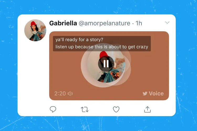 Fitur subtitle di Voice Tweet yang bisa menampilkan teks kalimat