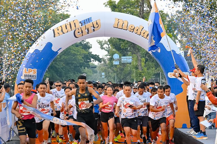 Peserta yang ikut berpartisipasi di acara Run the City Medan 2024