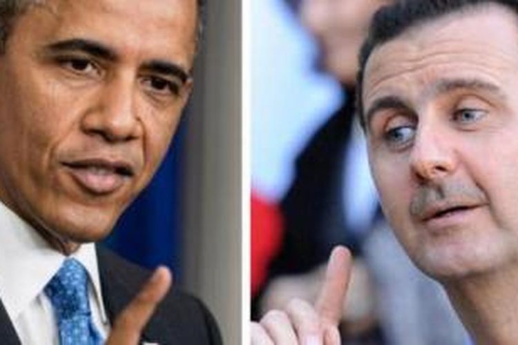 Presiden AS Barack Obama dan Presiden Suriah Bashar al-Assad.