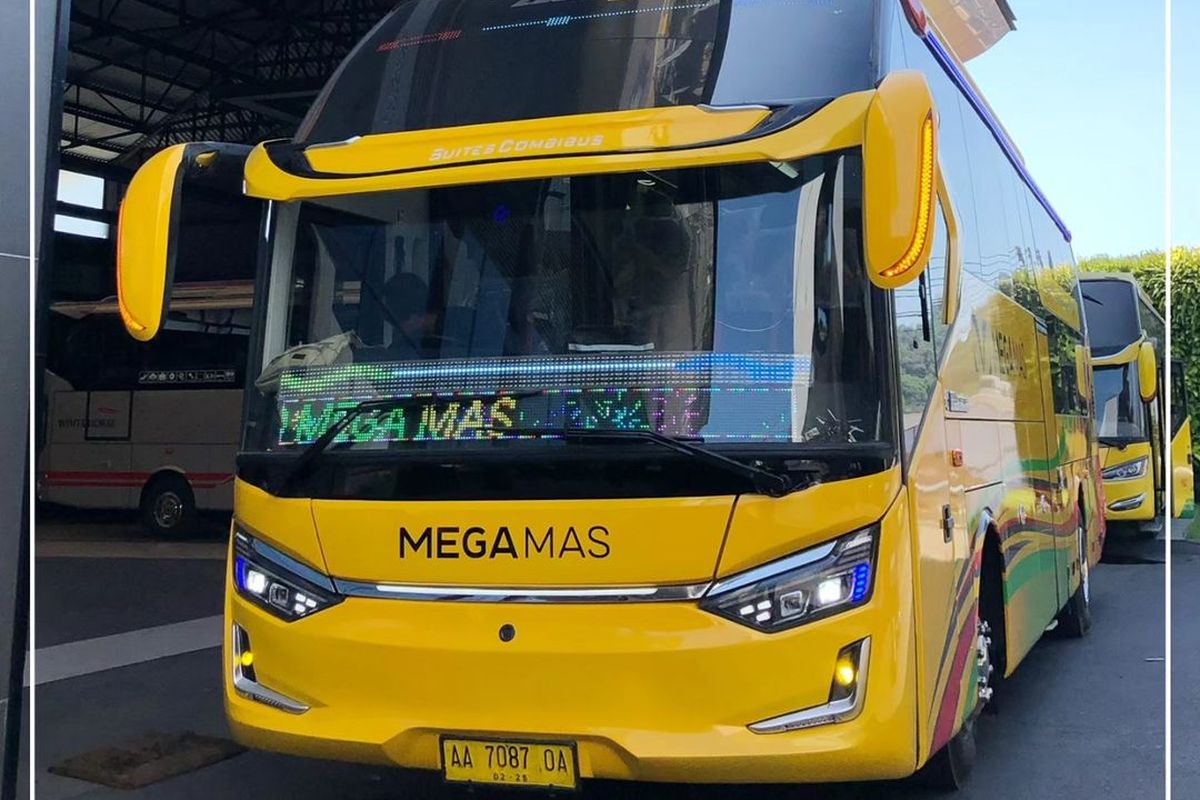 Bus PO Mega Mas pakai bodi suite combi