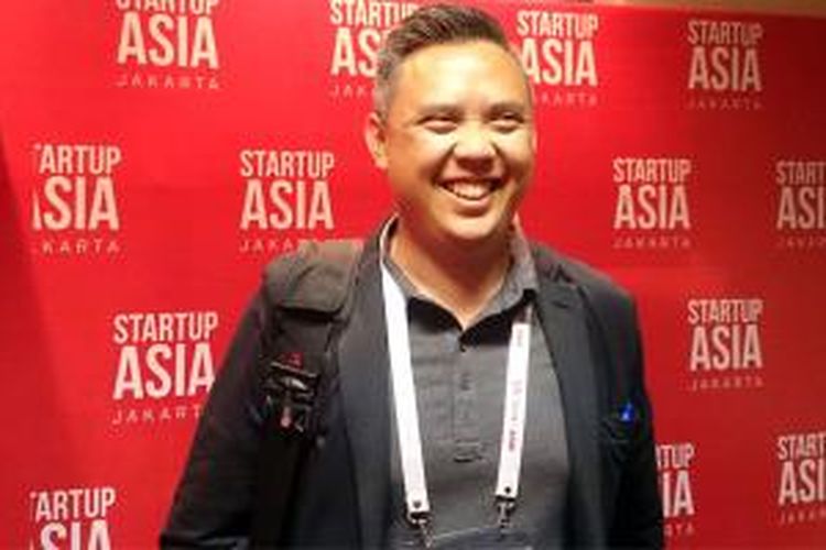 Rick Mulia, Business Head Twitter Indonesia menjadi pembicara di Startup Asia 2014, Jakarta, Rabu (26/11/2014).