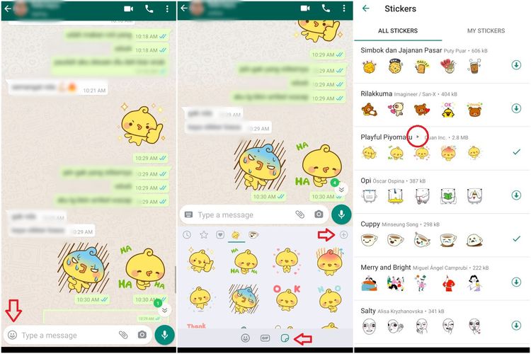 Cara menggunakan stiker animasi di Whatsapp.