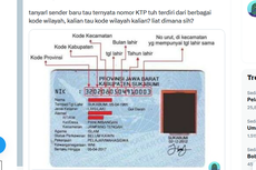 Ramai soal Nomor KTP Disebut Terdiri dari Berbagai Kode Wilayah, Benarkah?