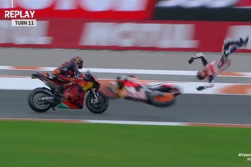 VIDEO Q1 MotoGP Valencia - Alex Marquez Terpelanting dari Motornya 