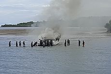 Speedboat Milik Pemkab Teluk Wondama Terbakar, 1 ABK Tewas