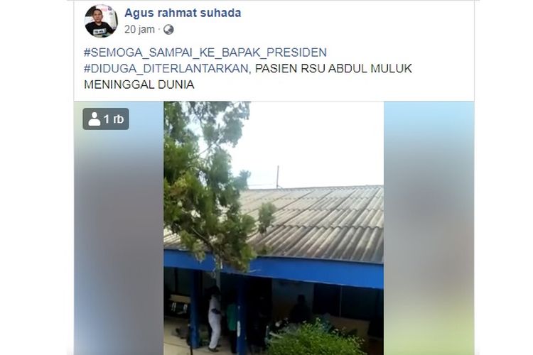 Video Viral pasien BPJS di RS Abdul Moeloek Lampung meninggal di selasar rumah sakit, diduga ditelantarkan. 