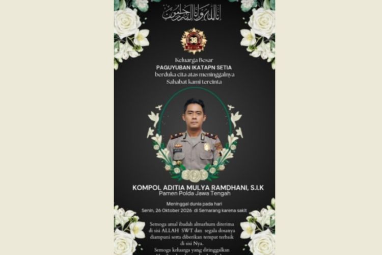 Koma 7 Tahun Usai Dikeroyok Oknum Massa Perguruan Silat di Wonogiri, Kompol Aditia Meninggal Dunia
