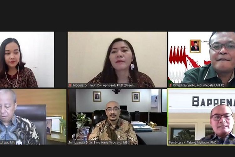 Webinar Kemitraan LAN dan Tanoto Foundation Seri II, bertajuk Transformasi Manajemen ASN untuk ASN Unggul, melalui Zoom dan Youtube LAN RI, Kamis (16/7/2020).