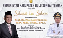 Bupati HST Ucapkan Selamat atas Pengukuhan Guru Besar Pius Lustrilanang