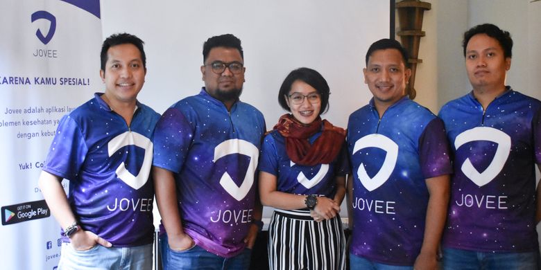 Peluncuran aplikasi Jovee yang dimiliki oleh PT Indopasifik Teknologi Medika Indonesia di Jakarta (14/11/2019).