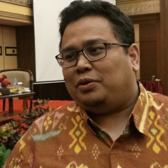 Anggota Badan Pengawas Pemilu (Bawaslu) RI, Rahmat Bagja ketika ditemui di Hotel Golden Boutique, Jakarta, Rabu (2/5/2018).