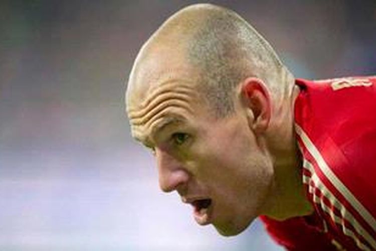 Pemain sayap Bayern Muenchen, Arjen Robben.