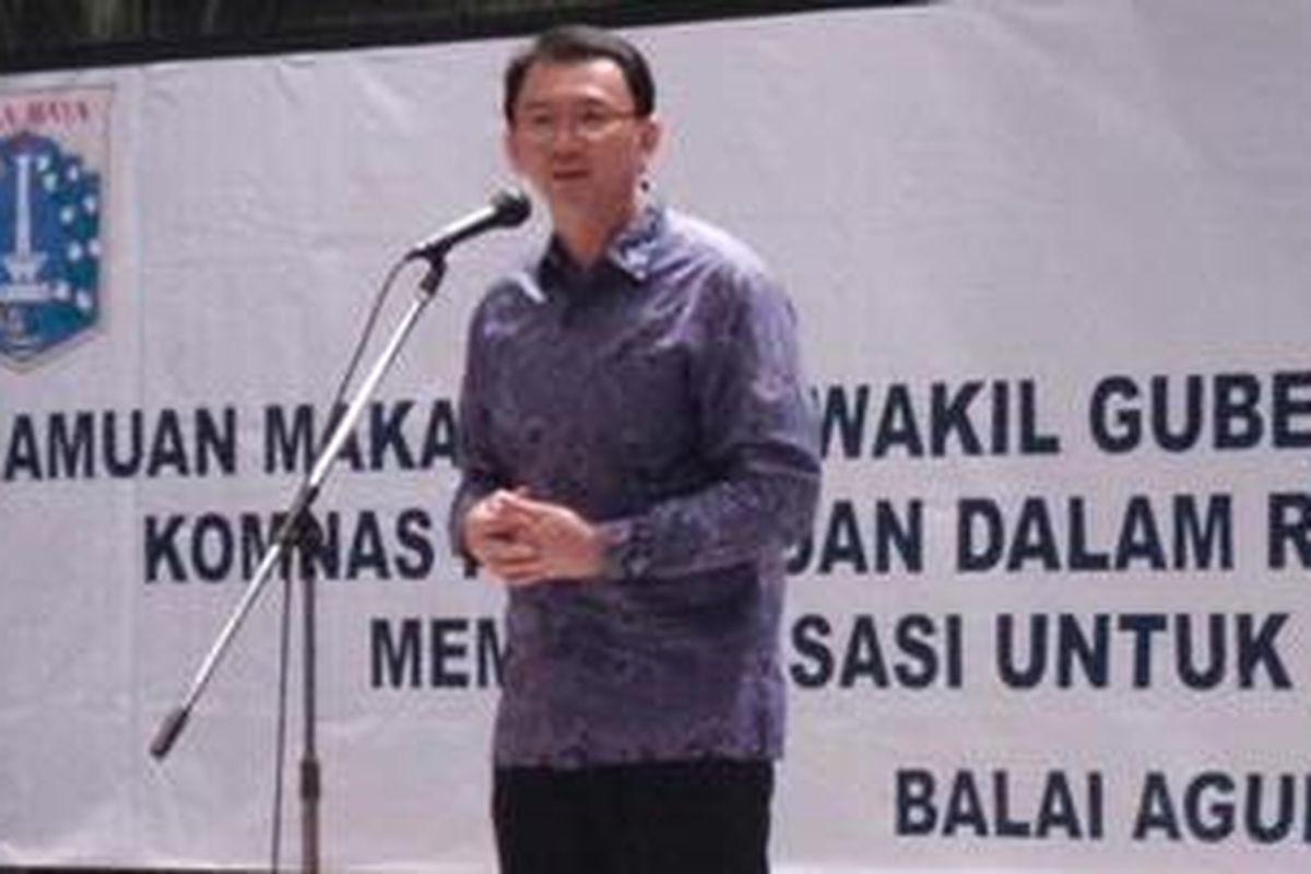 Wakil Gubernur DKI Jakarta Basuki Tjahaja Purnama saat memberikan sambutan dalam 