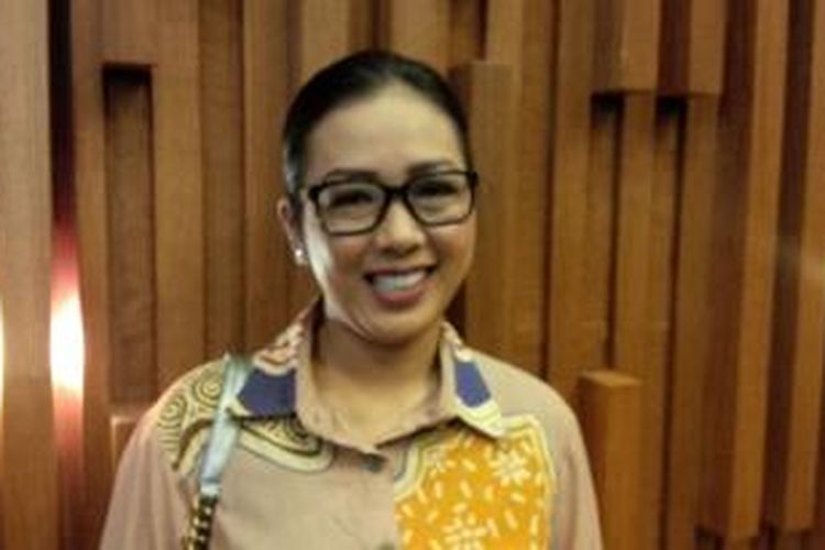 Penyanyi dan pembawa acara Soimah Pancawati (35) diabadikan usai jumpa pers acara D'Academy Asia, di SCTV Tower, Senayan, Jakarta Pusat (13/11/2015).