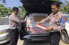 Dikejar Polisi, Mobil Rokok Ilegal Tabrak Pohon di Bangkalan dan Sopirnya Kabur