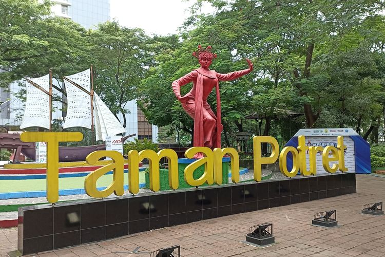 Tampak depan Taman Potret di Kota Tangerang, Banten, pada Selasa (14/2/2023).