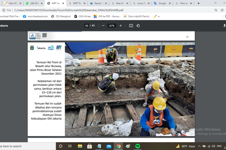 MRT Jakarta Temukan Rel Trem di Lokasi Proyek Fase 2A Glodok