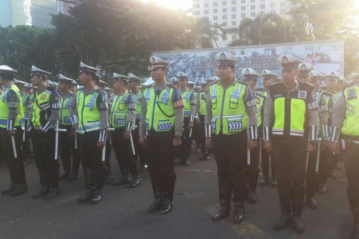 Apel Operasi Patuh Jaya 2017 di Mapolda Metro Jaya, Selasa (9/5/2017).