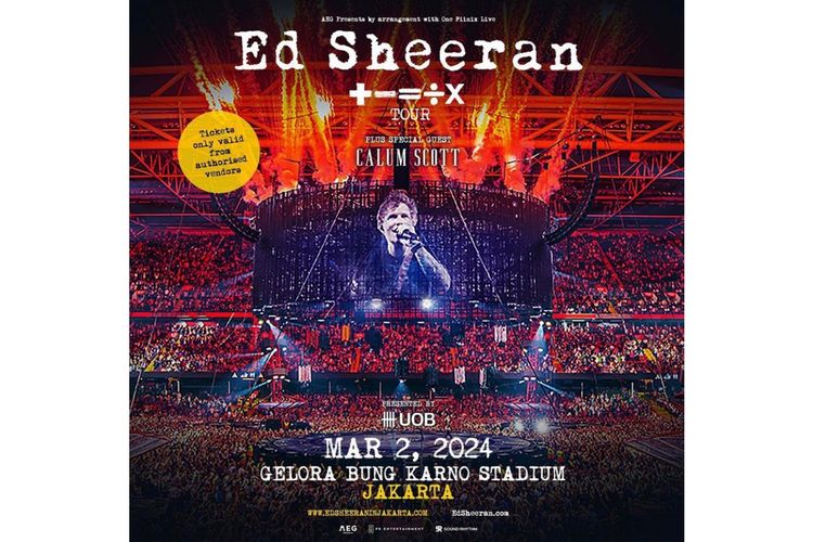 Tangkapan layar pengumuman konser Ed Sheeran 2024 di Jakarta 