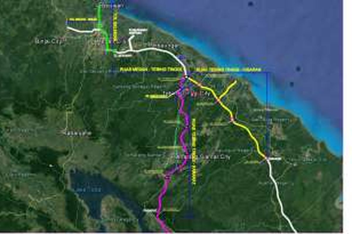 Peta Jalan Tol Tebing Tinggi-Pematang Siantar-Parapat, dan Tebing Tinggi-Kuala Tanjung.