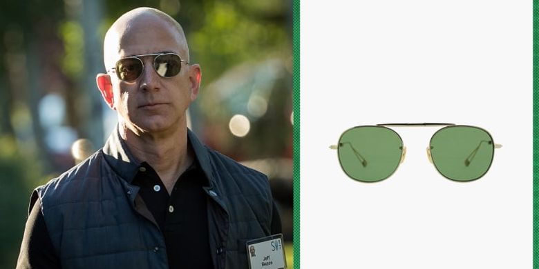 Jeff Bezos dengan kacamata Garrett Leight Van Buren