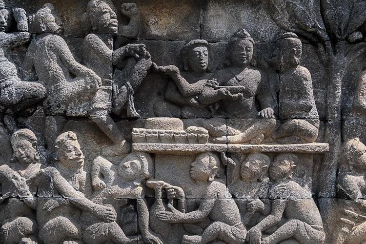 Ilustrasi relief Candi Borobudur.