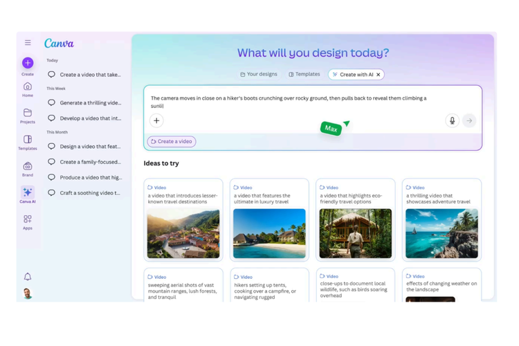 Ilustrasi dukungan model AI Google Veo 3 di aplikasi Canva