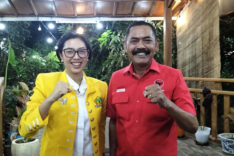 Ketua DPC PDI-P Kota Solo FX Hadi Rudyatmo atau FX Rudy dan Ketua DPD Kota Solo Sekar Tandjung