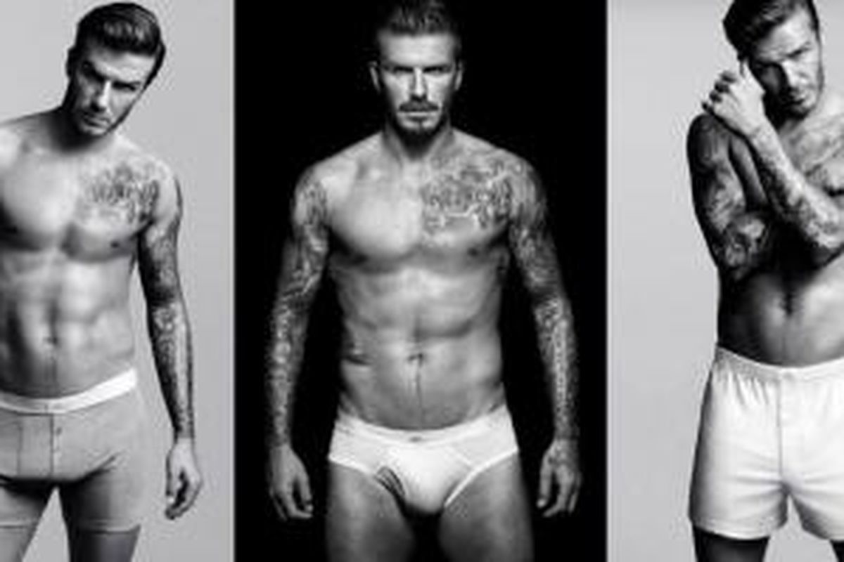 Meskipun David Beckham terlihat paling seksi dengan celana dalam superketat (tengah), perempuan Inggris lebih suka pria yang memakai celana model boxer (seperti dalam gambar kiri atau kanan).