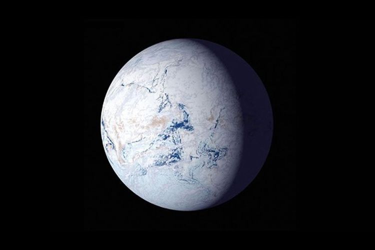 Ilustrasi fenomena Snowball Earth, jika Bumi kehilangan sinar matahari, para ilmuwan mencoba mensimulasikan faktor pemicu dan kemungkinan penyebabnya.