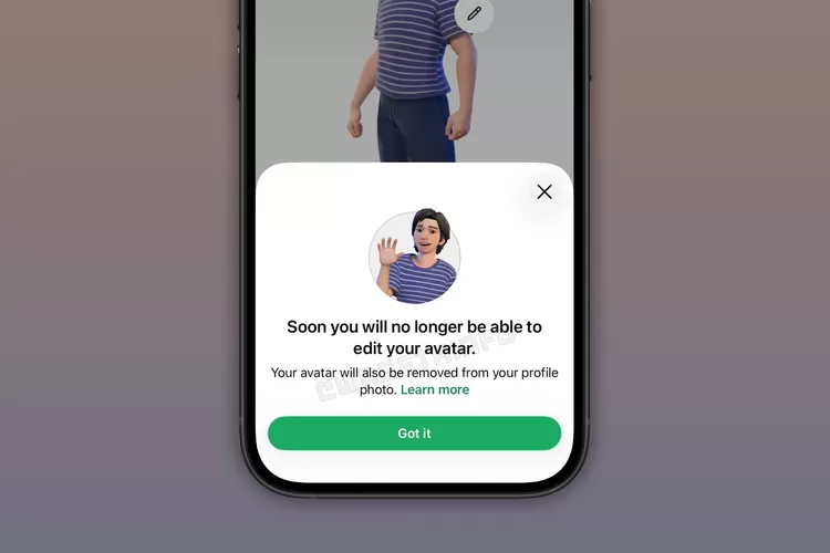 Fitur Avatar yang perlahan akan dihilangkan dari WhatsApp.