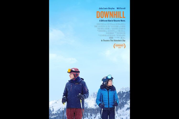 Julia Louis-Dreyfus dan Will Ferrell dalam film dark comedy Downhill (2020).