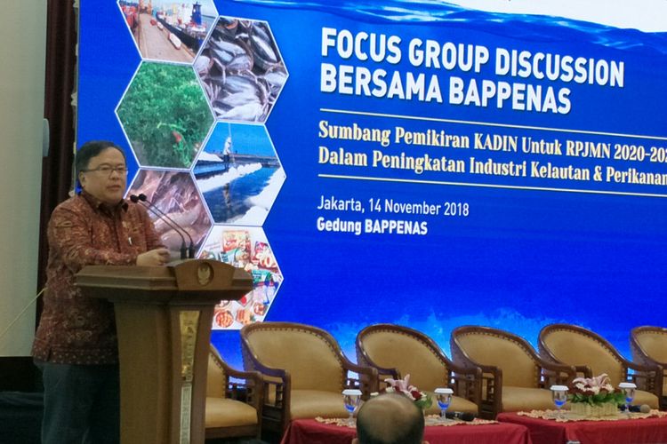 Menteri Perencanaan Pembangunan Nasional Bambang Brojongoro di Kantor Bappenas, Jakarta, Rabu (14/11/2018)