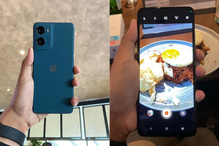 Tampak belakang, dan tampak depan HP Moto G06 Power