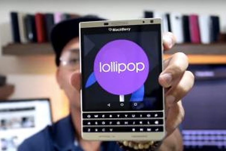 Video BlackBerry Passport jalankan Android Lollipop beredar di YouTube.