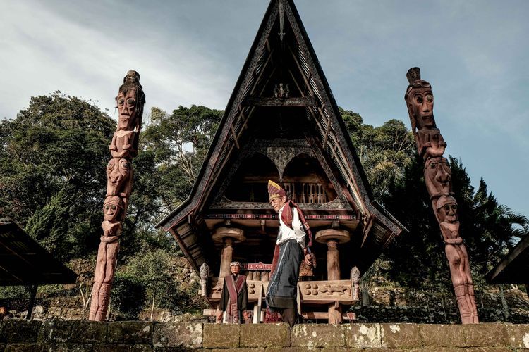 Potret Kampung Huta Siallagan yang terletak di Desa Ambarita, Kecamatan Simanindo, Kabupaten Samosir, peninggalan budaya Batak Toba.