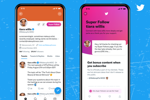 Twitter Resmi Luncurkan Super Follows, Pengguna Bisa Dapat Uang