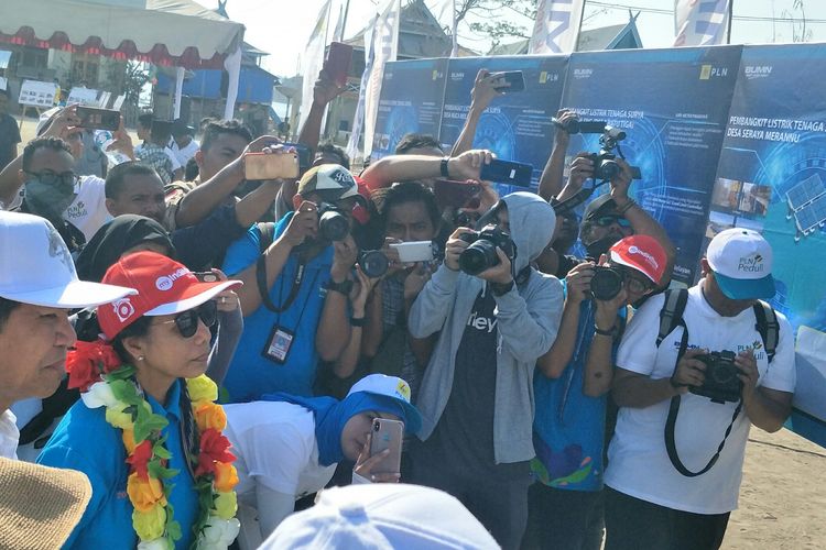 Menteri BUMN Rini Soemarno di Pulau Messa, Labuan Bajo, Manggarai Barat, Minggu (6/10/2019)