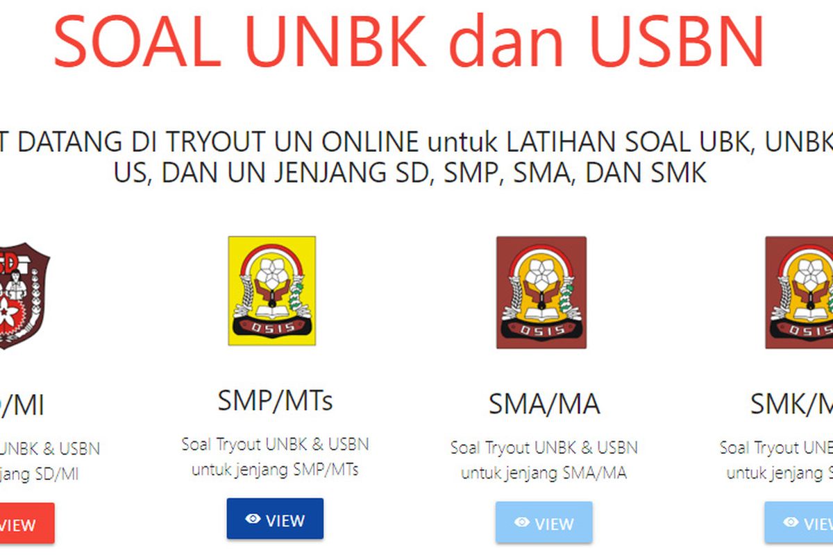 Ilustrasi Soal Try Out UNBK dan USBN Dinas Pendidikan 