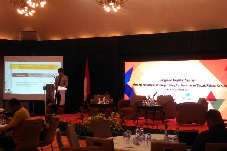 Wakil ketua Komisi Pemberantasan Korupsi (KPK) Laode Muhammad Syarif di Hotel Sari Pan Pasific, Jakarta, Selasa (19/3/2019). 