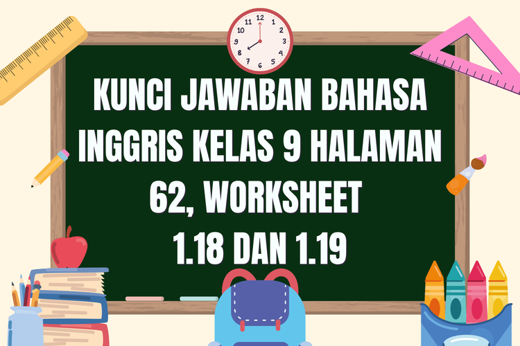 Kunci Jawaban Bahasa Inggris Kelas 9 Halaman 62, Worksheet 1.18 dan 1.19