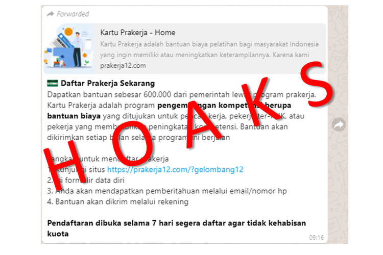 Hoaks Link Daftar Kartu Prakerja Gelombang 12 Di Www Prakerja12 Com Halaman All Kompas Com