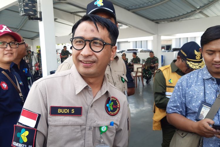 Kepala Pusat Krisis Kemenkes Budi Sylvana usai menghadiri upacara gelar pasukan di Markas Komando Lintas Laut Militer (Kolinlamil), Tanjung Priok, Jakarta, Rabu (26/2/2020).