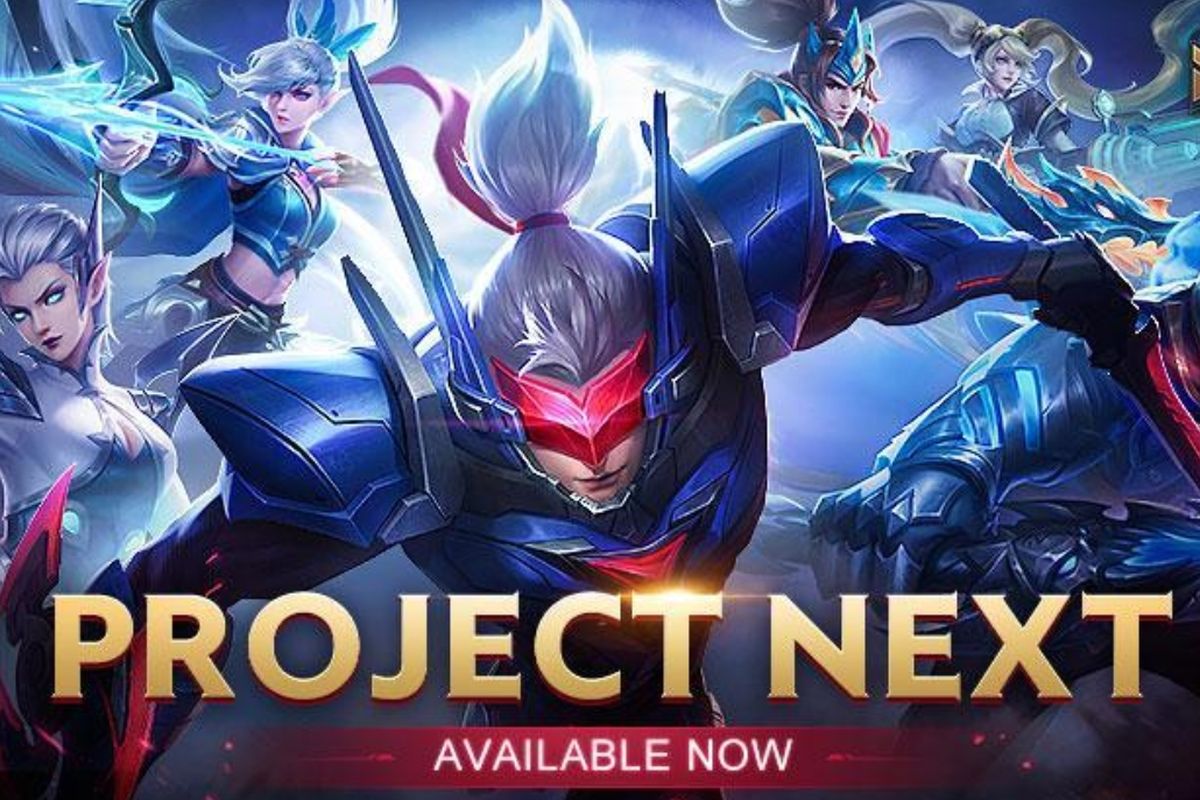 Ilustrasi poster pembaruan Project Next di game Mobile Legends.