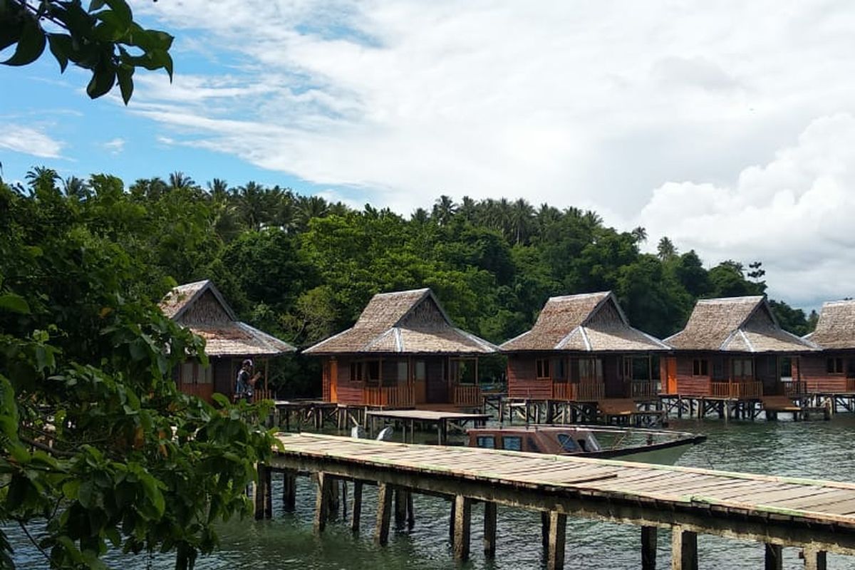 Rindangnya pepohonan bakau menghiasi Pantai Tanjung Rappa Pelangi, Halmahera Barat, Maluku Utara. 