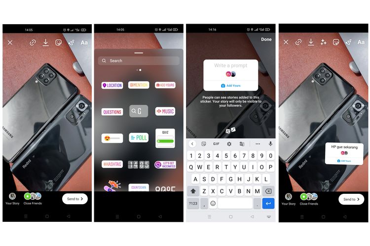 Cara pakai  stiker Add Yours di Instagram Stories.