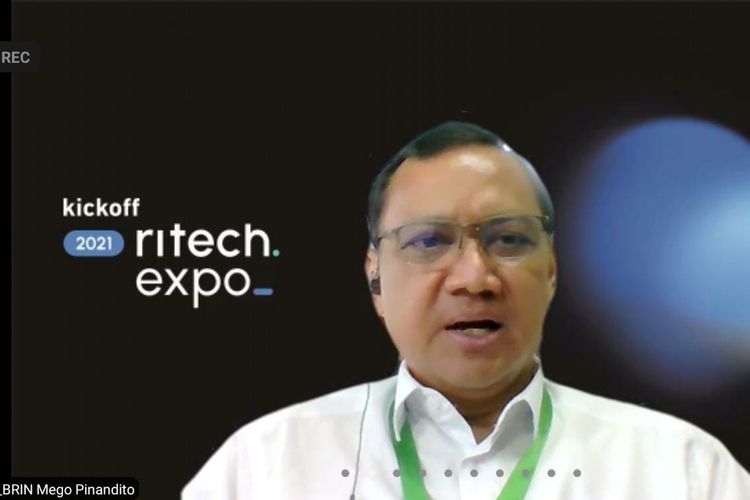 Plt. Deputi Pemanfaatan Riset dan Inovasi Iptek BRIN, Mego Pinandito pada Kick Off Ritech Expo 2021 secara daring, Rabu (3/11/2021).
