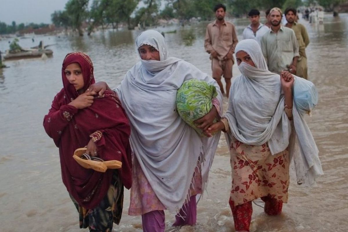 Ilustrasi pengungsi perempuan Pakistan